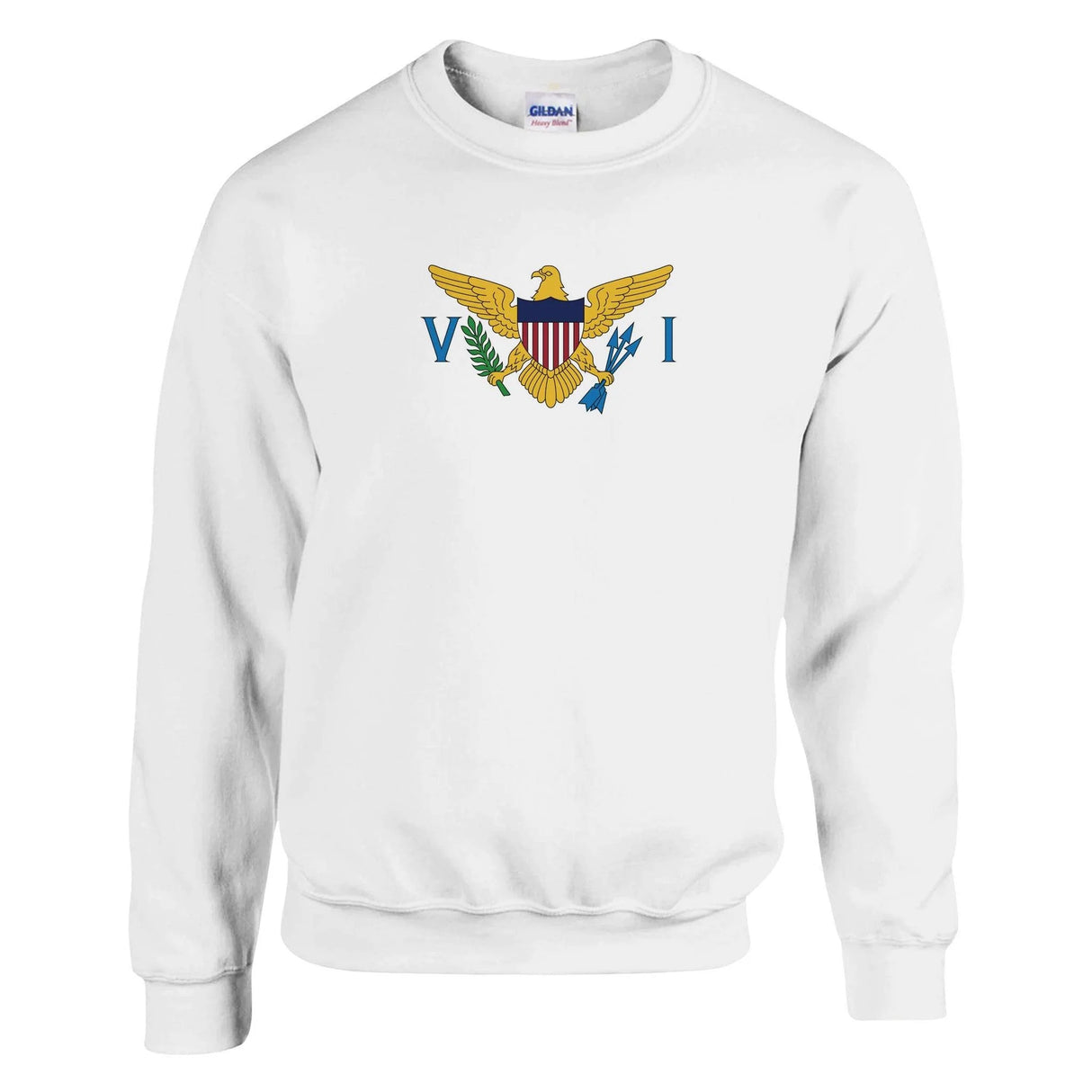 Sweat-shirt drapeau îles vierges coton mélangé brodé
