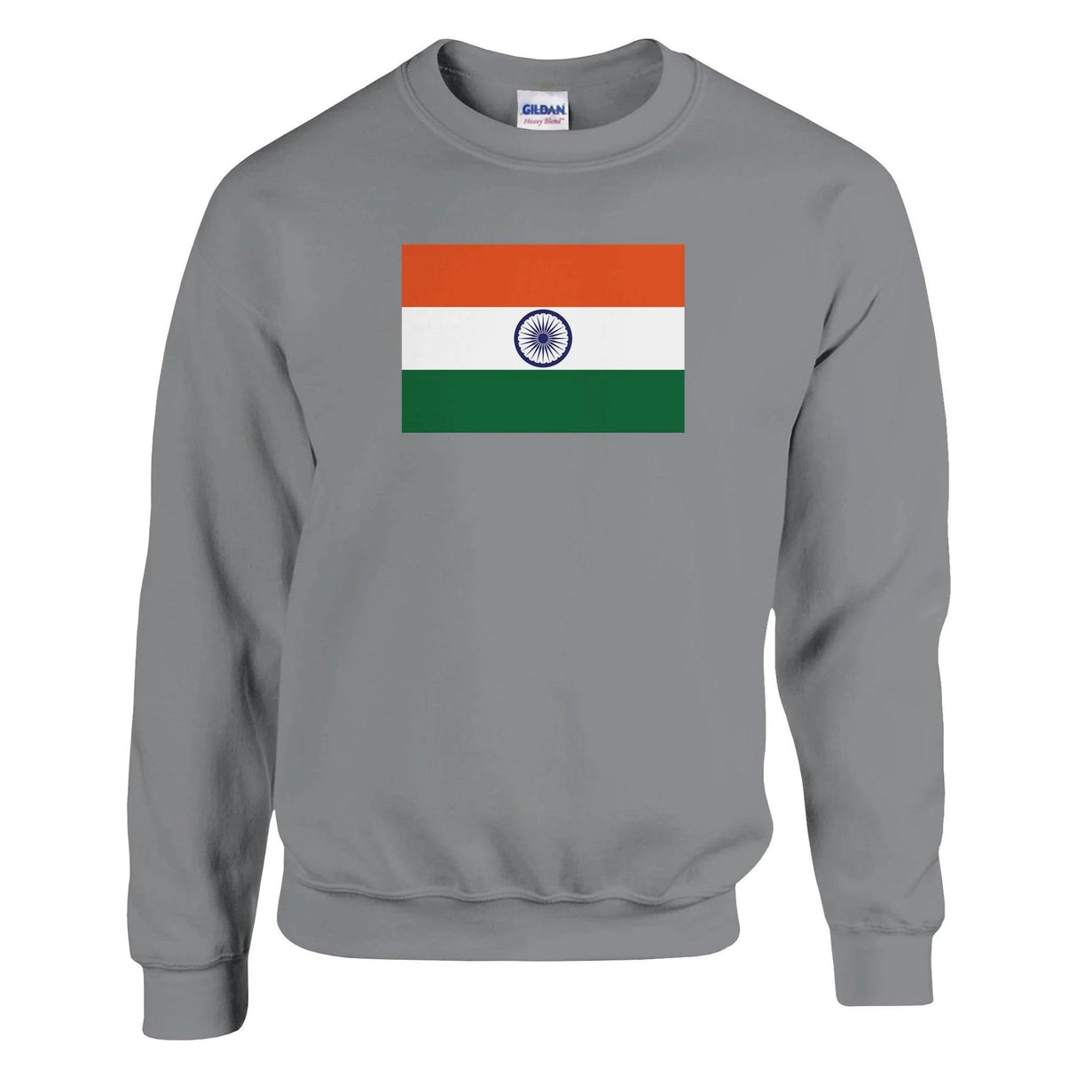 Sweat-shirt drapeau inde coton mélangé brodé confortable
