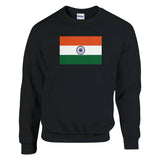 Sweat-shirt drapeau inde coton mélangé brodé confortable