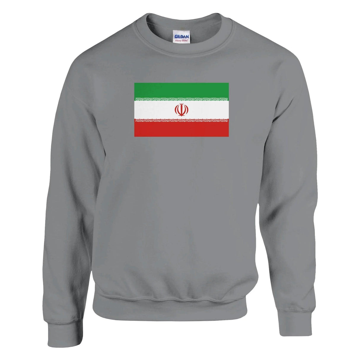 Sweat-shirt drapeau iran coton mélangé brodé confortable