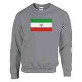 Sweat-shirt drapeau iran coton mélangé brodé confortable