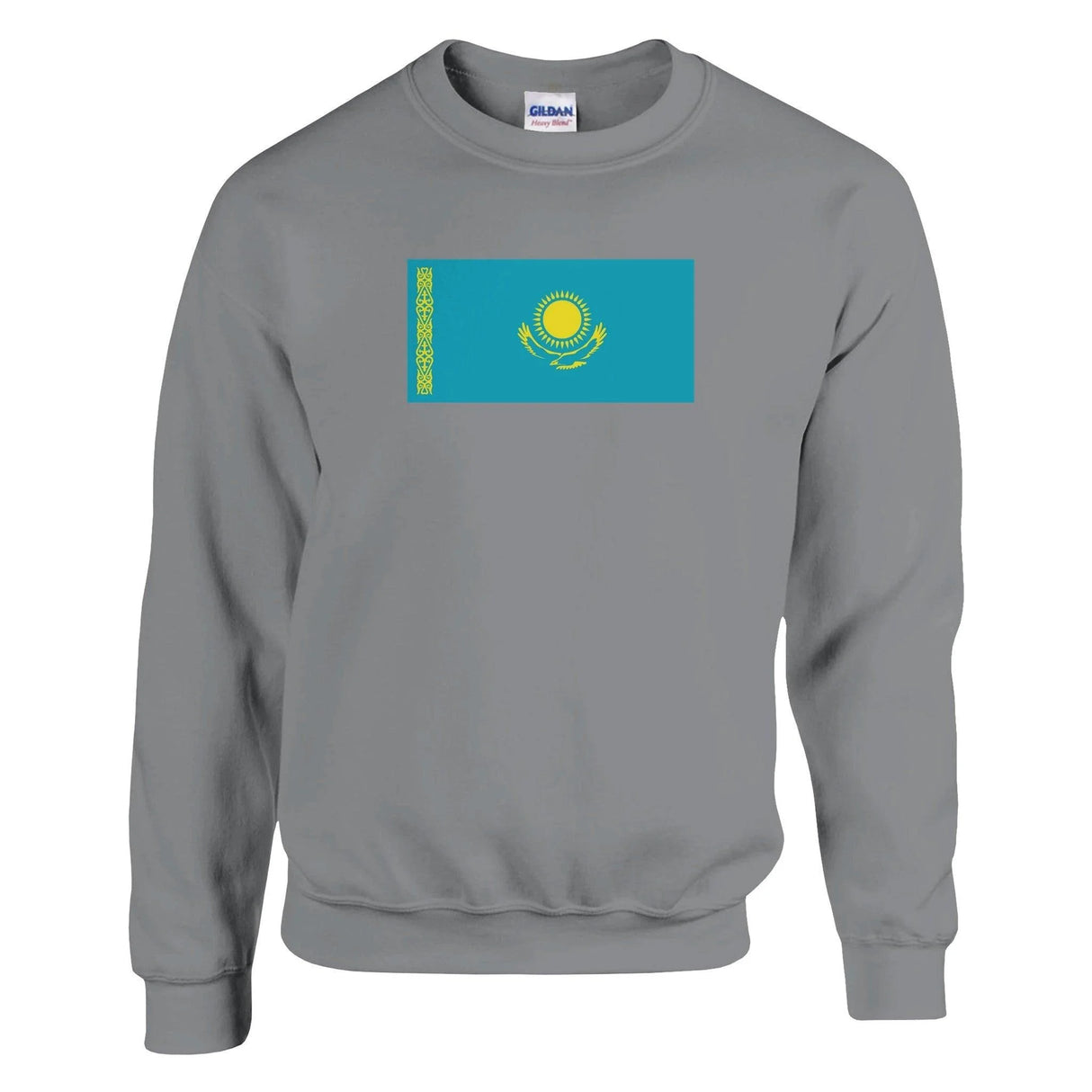 Sweat-shirt drapeau kazakhstan coton mélangé brodé doux