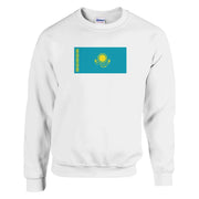Sweat-shirt drapeau kazakhstan coton mélangé brodé doux