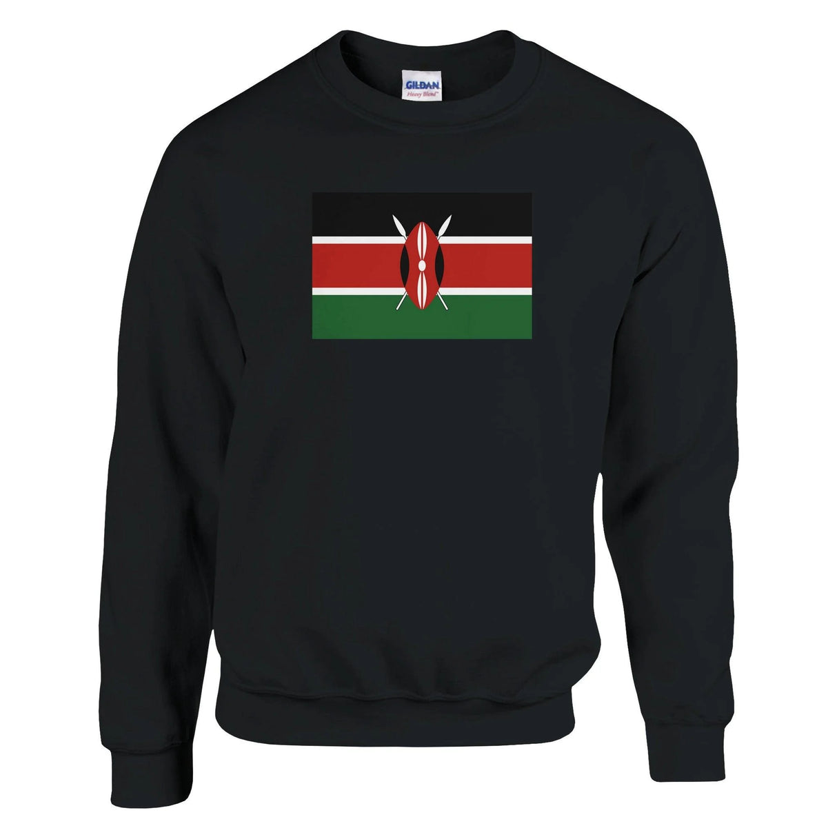 Sweat-shirt drapeau kenya coton mélangé broderie douce