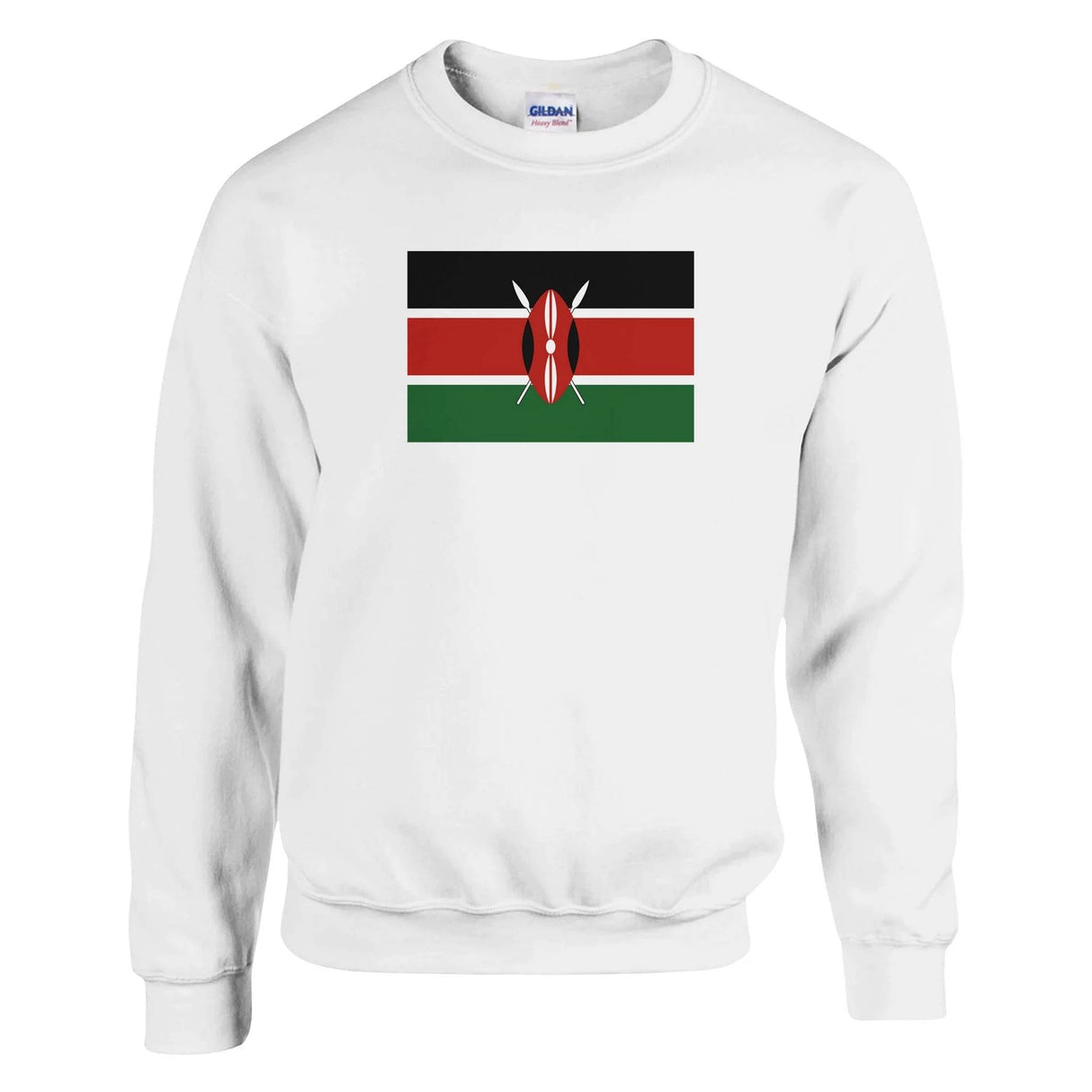 Sweat-shirt drapeau kenya coton mélangé broderie douce