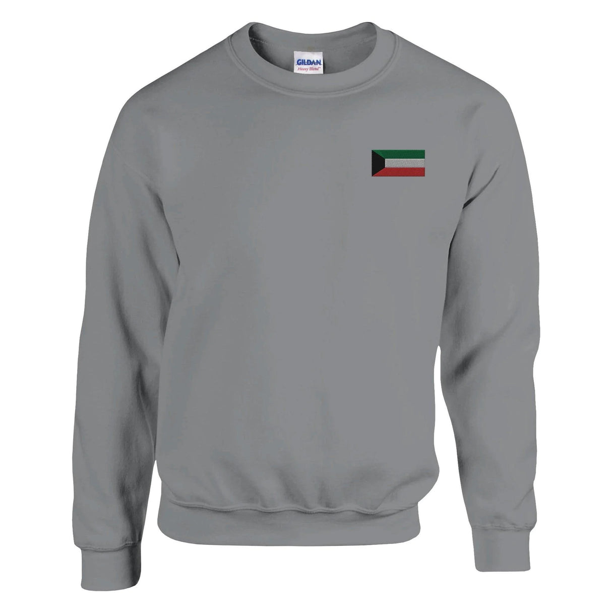 Sweat-shirt drapeau koweït broderie couleur coton mélangé