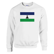 Sweat-shirt drapeau lesotho brodé coton mélangé doux