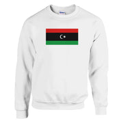 Sweat-shirt drapeau libye coton mélangé broderie douce