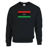 Sweat-shirt drapeau libye coton mélangé broderie douce