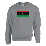 Sweat-shirt drapeau libye coton mélangé broderie douce