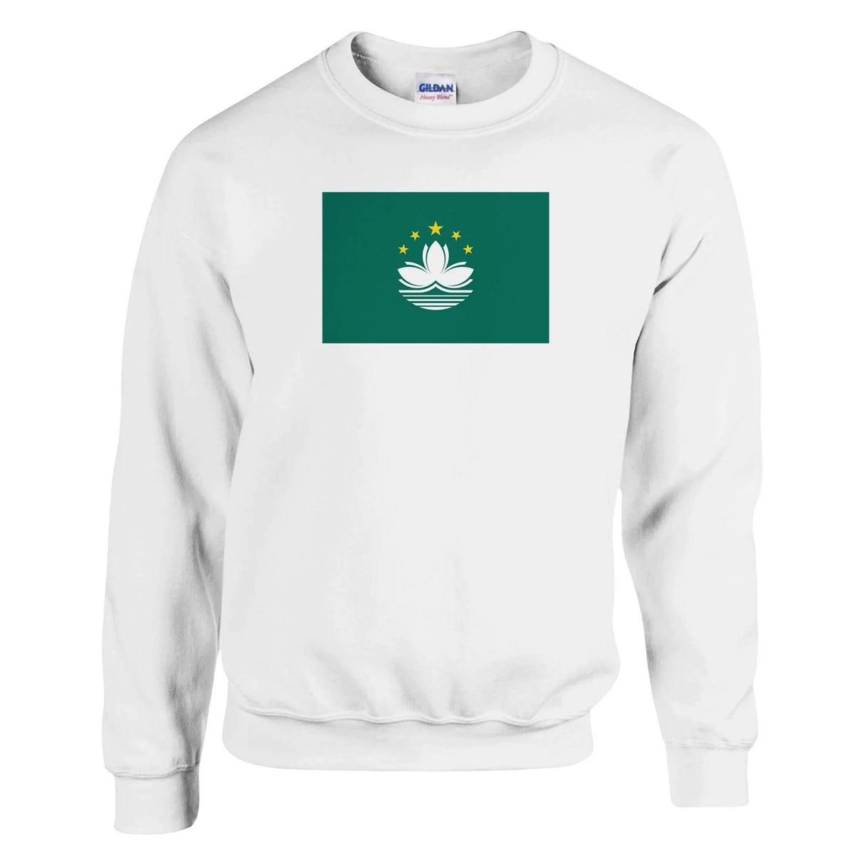Sweat-shirt drapeau macao coton mélangé broderie douce