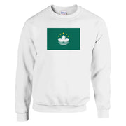 Sweat-shirt drapeau macao coton mélangé broderie douce