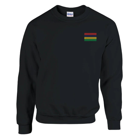 Sweat-shirt drapeau maurice broderie couleur coton mélangé
