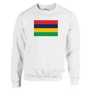 Sweat-shirt drapeau maurice coton mélangé brodé doux