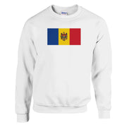 Sweat-shirt drapeau moldavie coton mélangé brodé doux