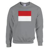 Sweat-shirt drapeau monaco coton mélangé brodé doux