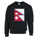 Sweat-shirt drapeau népal coton mélangé brodé doux