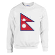 Sweat-shirt drapeau népal coton mélangé brodé doux