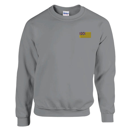Sweat-shirt drapeau niue broderie couleur coton mélangé