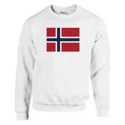 Sweat-shirt drapeau norvège coton mélangé broderie douce