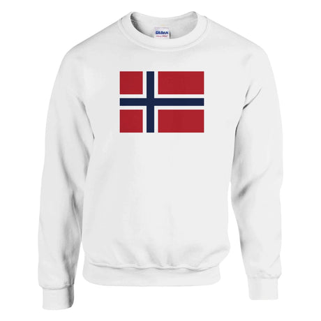 Sweat-shirt drapeau norvège coton mélangé broderie douce