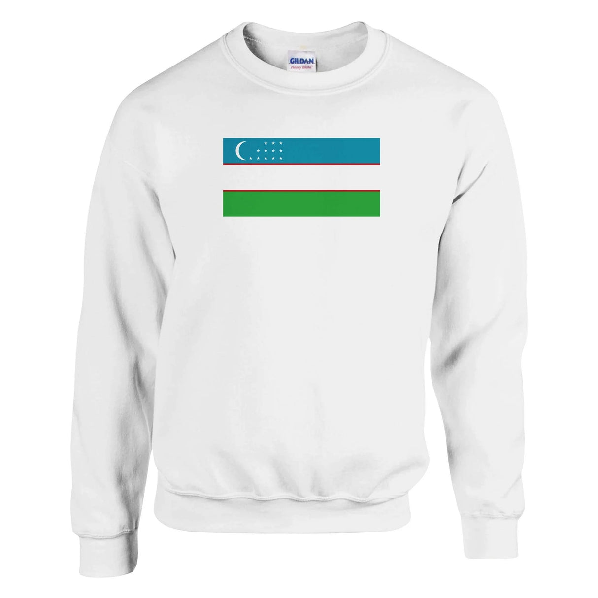 Sweat-shirt drapeau ouzbékistan coton mélangé imprimé
