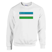 Sweat-shirt drapeau ouzbékistan coton mélangé imprimé