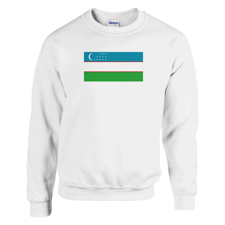 Sweat-shirt drapeau ouzbékistan coton mélangé imprimé