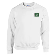 Sweat-shirt drapeau pakistan broderie couleur coton mélangé