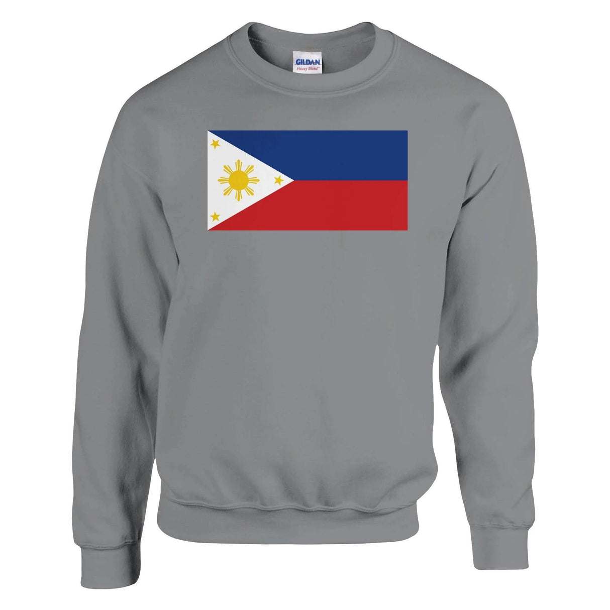 Sweat-shirt drapeau philippines coton mélangé brodé