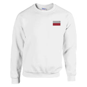 Sweat-shirt drapeau pologne broderie couleur coton mélangé