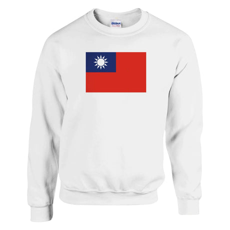 Sweat-shirt drapeau république de chine coton mélangé brodé