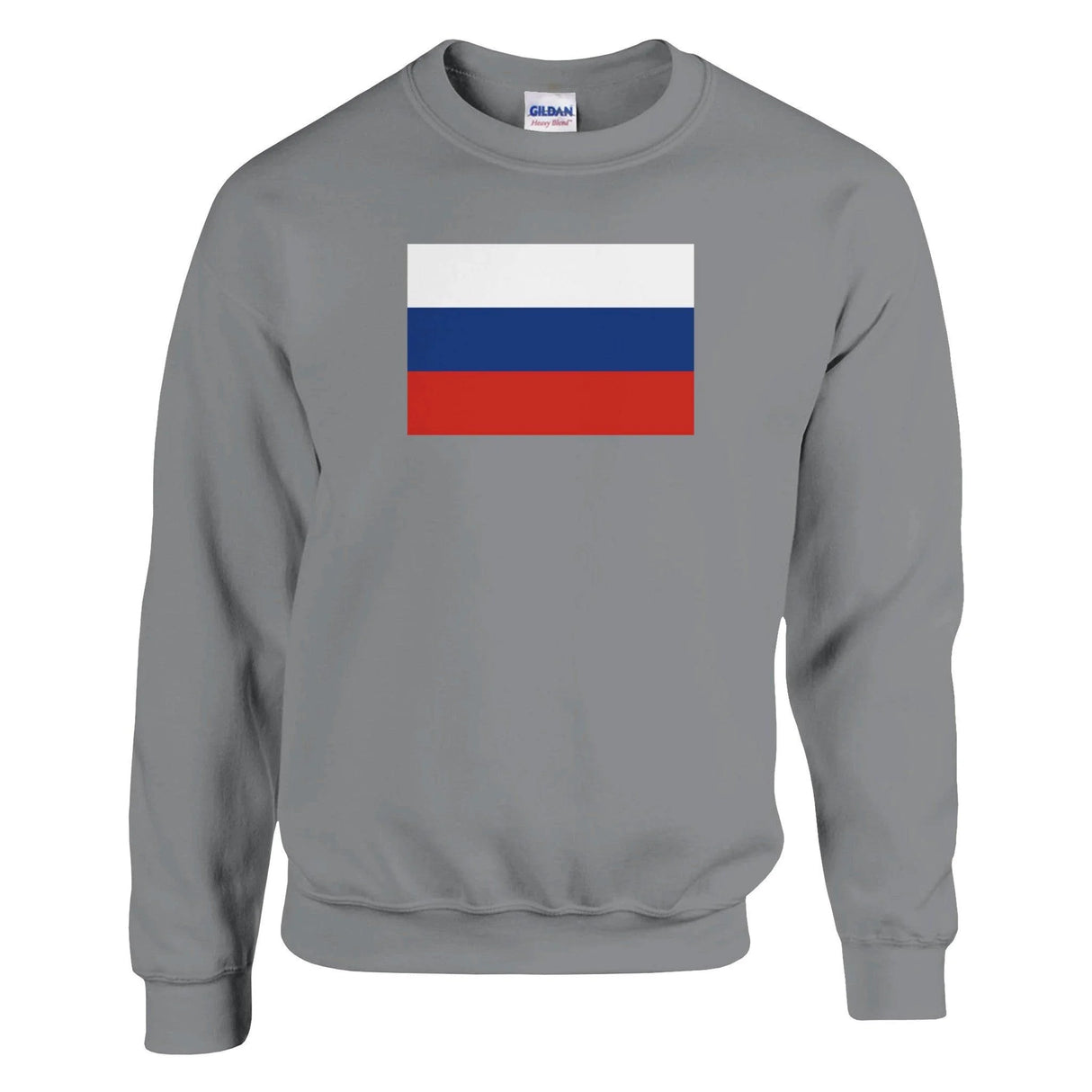 Sweat-shirt drapeau russie coton mélangé broderie douce