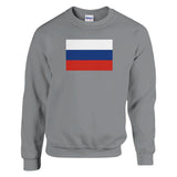Sweat-shirt drapeau russie coton mélangé broderie douce