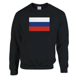 Sweat-shirt drapeau russie coton mélangé broderie douce