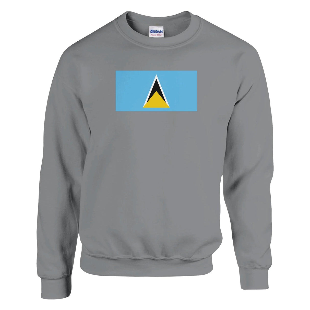 Sweat-shirt drapeau sainte-lucie coton mélangé brodé