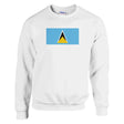 Sweat-shirt drapeau sainte-lucie coton mélangé brodé