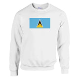 Sweat-shirt drapeau sainte-lucie coton mélangé brodé