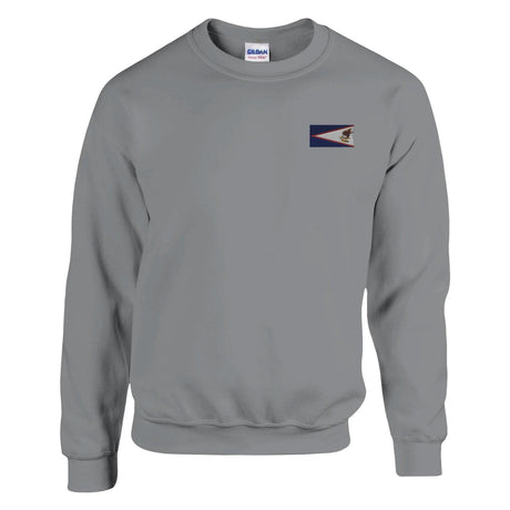 Sweat-shirt drapeau samoa américaines brodé coton mélangé