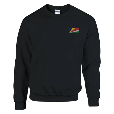 Sweat-shirt drapeau seychelles broderie couleur coton mélangé