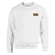 Sweat-shirt drapeau seychelles broderie couleur coton mélangé
