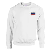 Sweat-shirt drapeau slovénie broderie couleur coton mélangé