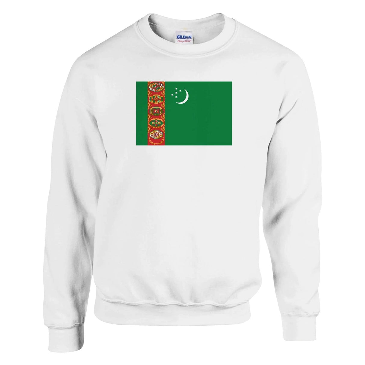 Sweat-shirt drapeau turkménistan coton mélangé imprimé