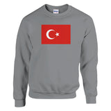 Sweat-shirt drapeau turquie coton mélangé brodé doux