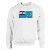 Sweat-shirt drapeau tuvalu coton mélangé broderie douce