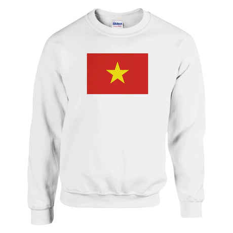 Sweat-shirt drapeau viêt nam coton mélangé broderie