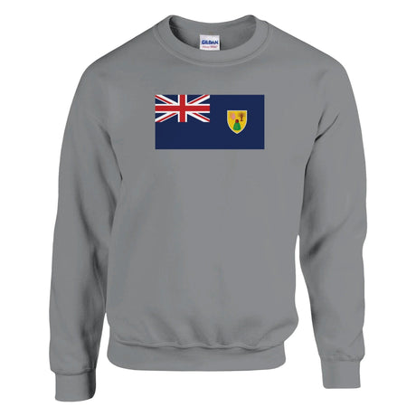 Sweat-shirt îles turques-et-caïques coton brodé élégant