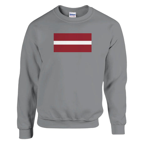 Sweat-shirt lettonie coton mélangé brodé confortable