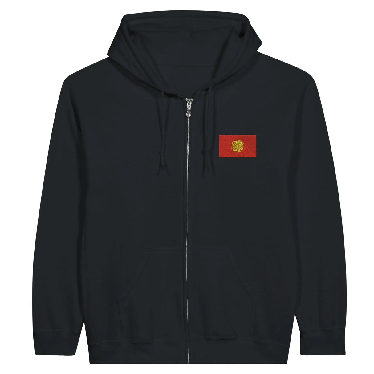 Sweat zippé kirghizistan coton broderie couleur résistante