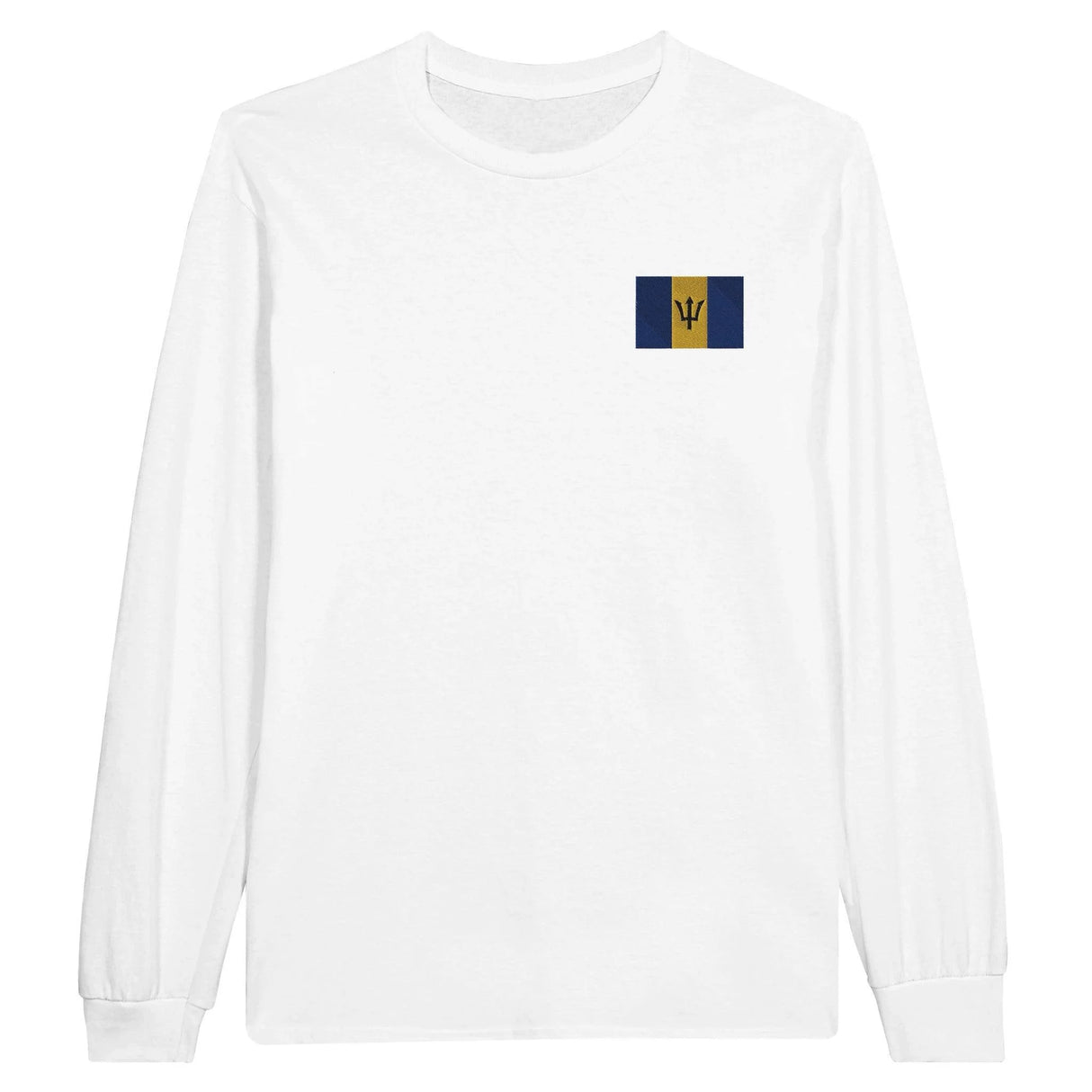 T-shirt à manches longues barbade broderie coton mélangé